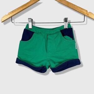 Paddington Cotton Shorts Kids 12M Green Navy Blue Colorblock Casual Vintage